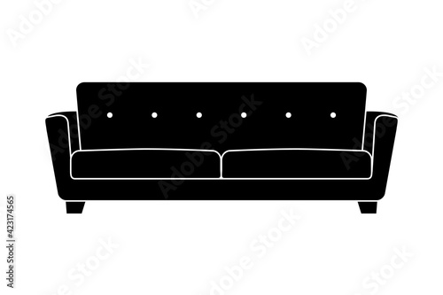 Sofa icon isolated on white, vector illustration