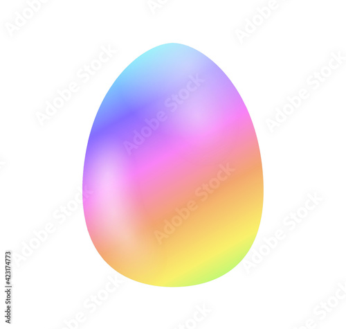 Unicorn rainbow color egg isolated on white background. Colorful egg vector.