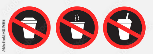 Free Download drinks in plastic cup prohibition sign sticker - GFXLoad