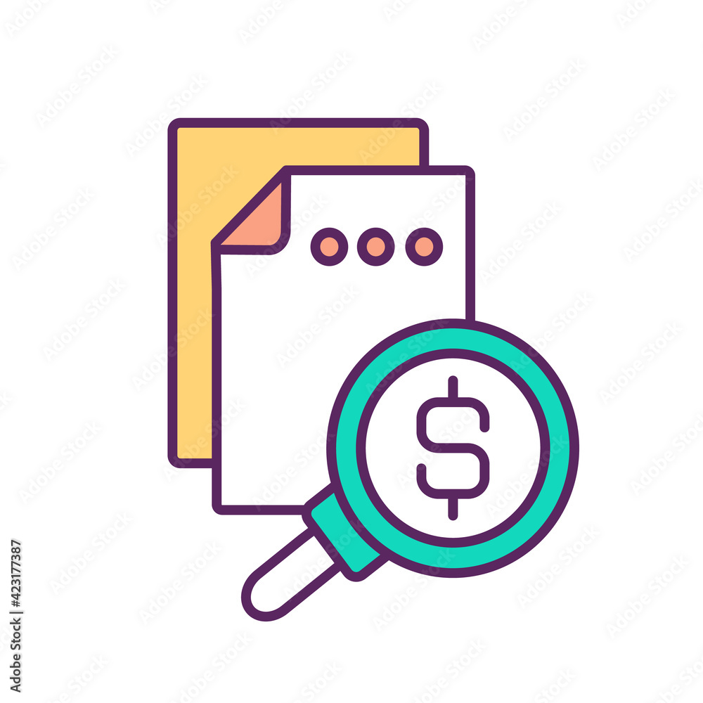 Trading securities RGB color icon. Stocks and bonds. Purchasing ownership. Money market. Buying and selling. Stock exchange. Security sale. Investments in debt, equity. Isolated vector illustration
