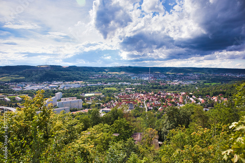 Blick in das Saaletal, Saale, Stadt Jena, Thüringen, Deutschland 