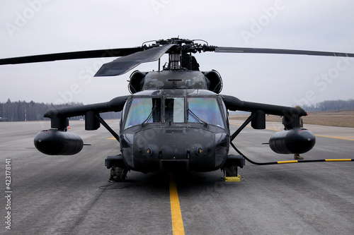 Obraz na plátně UH-60 Black Hawk Helicopters, Karmelava Airport, Lithuania 25 03 2021