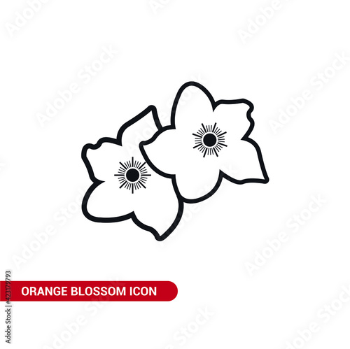 Vector image. Orange blossom icon.