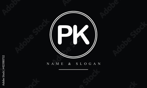 PK, KP, P, K abstract letters logo monogram