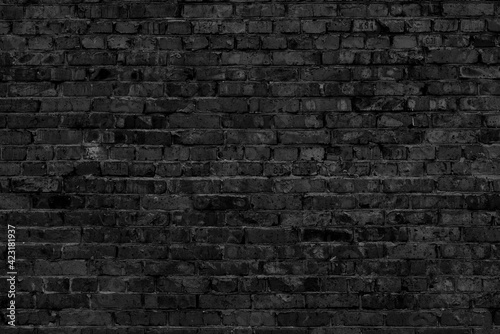 Black brick building wall. Interior of a modern loft. Background for design