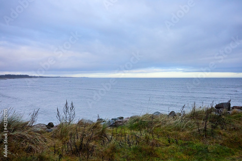 beautiful blue ocean view from the shore