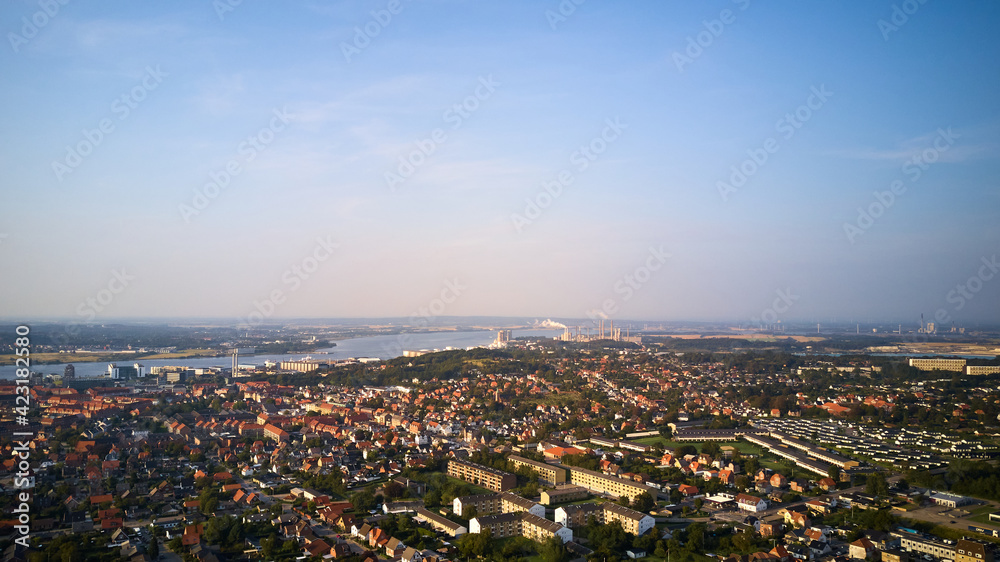 panorama view of beautiful danish city