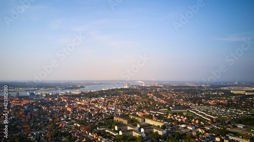panorama view of beautiful danish city