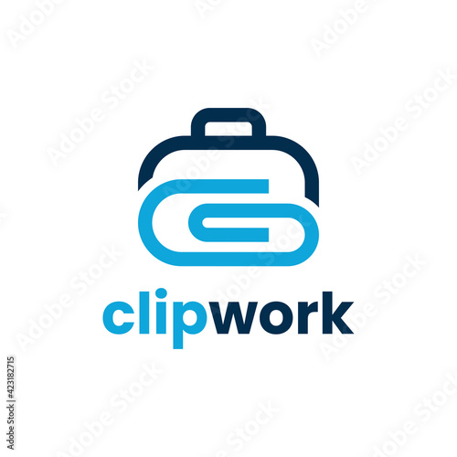 Clip work logo design template. Vector illustration © SejalanArt