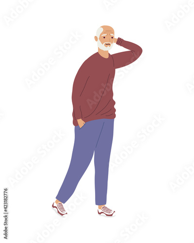 grandfather walking lost