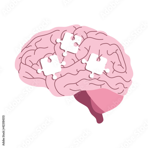 brain with puzzle