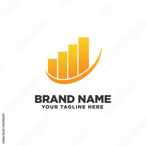 Finance logo design template, chart increased icon, bussiness grow up icon.