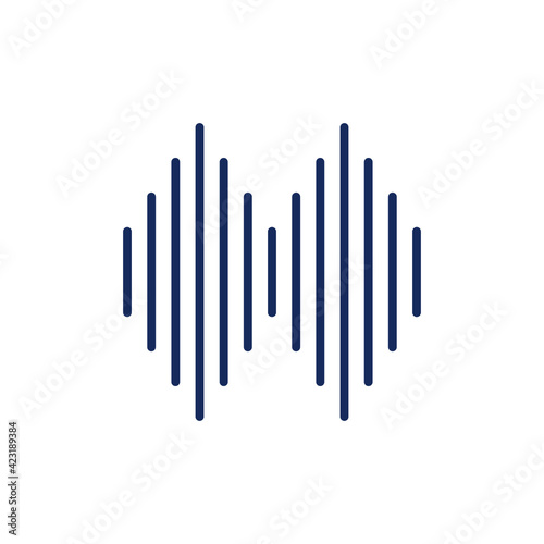Sound wave flat vector icon illustration design, line art icon, music icon pack, multimedia button vector illustration icon