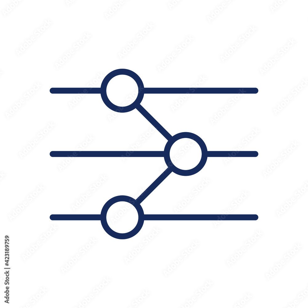 settings icon on white, line style, editable vector, mixer vector flat icon, line art , music pack, multimedia button vector illustration