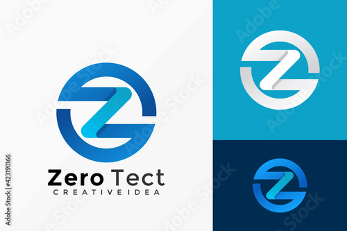 Letter Z Zero Tecnology Logo Vector Design. Abstract emblem, designs concept, logos, logotype element for template. photo