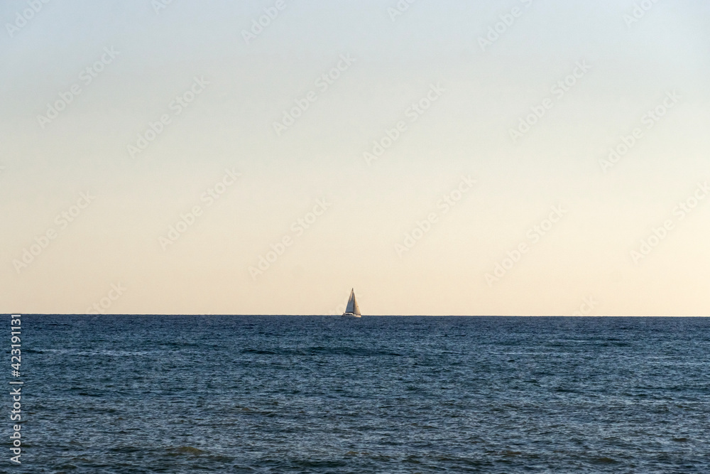 sailboat at sunset