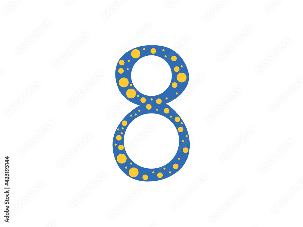 Naklejka premium number 8