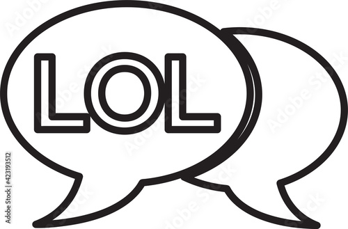 internet acronym chat bubble icon sign design