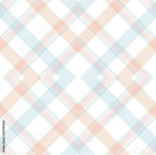 Rainbow Pastel Argyle Plaid Tartan textured Seamless Pattern Design