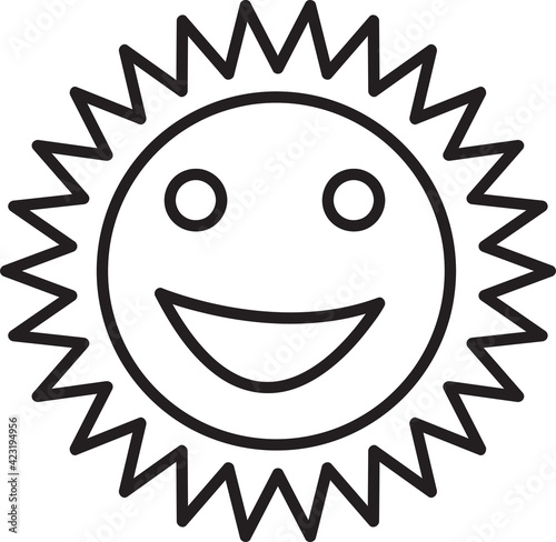 sun emotion cartoon icon sign design