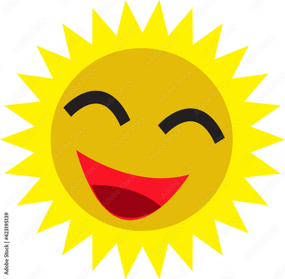 sun emotion cartoon icon sign design