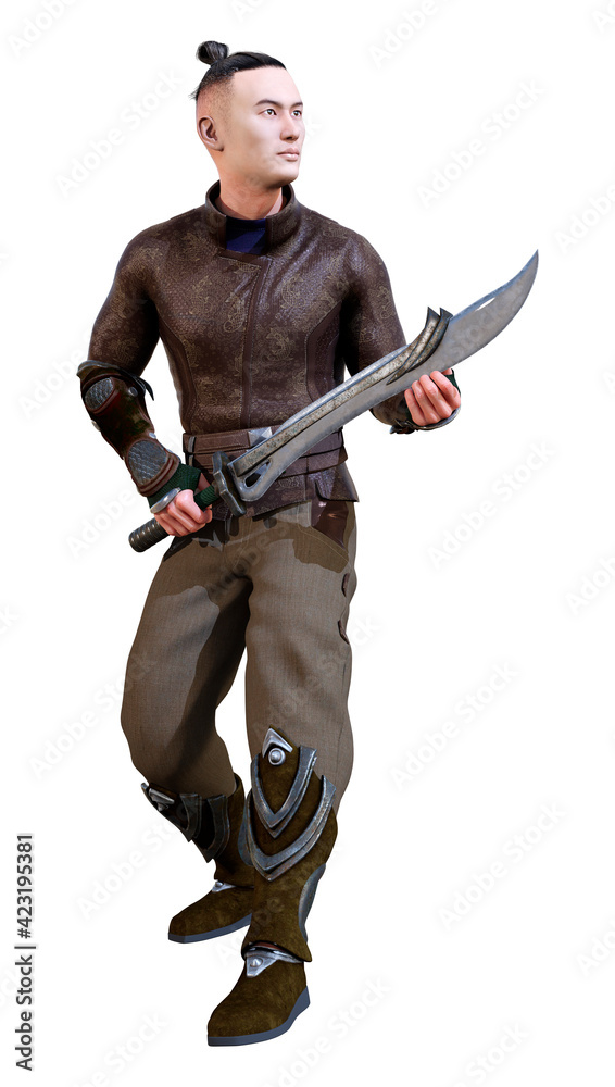 3D Rendering Asian Man on White 3D Rendering Asian Man on White