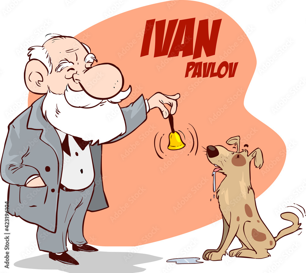 Russian scientist and physiologist Ivan Pavlov with a dog Stock Vector |  Adobe Stock