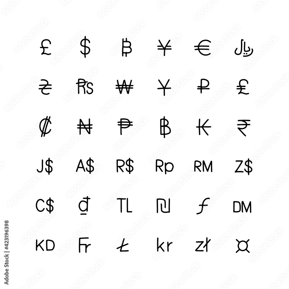Set of Currency Signs Set of Currency Signs