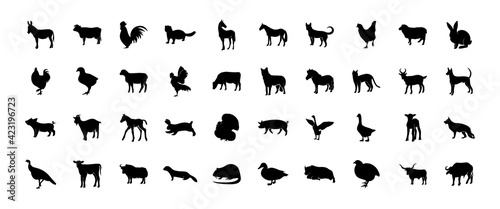 Set of Silhouettes of Pets