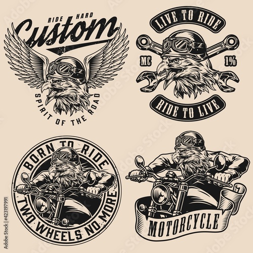 Custom motorcycle monochrome designs