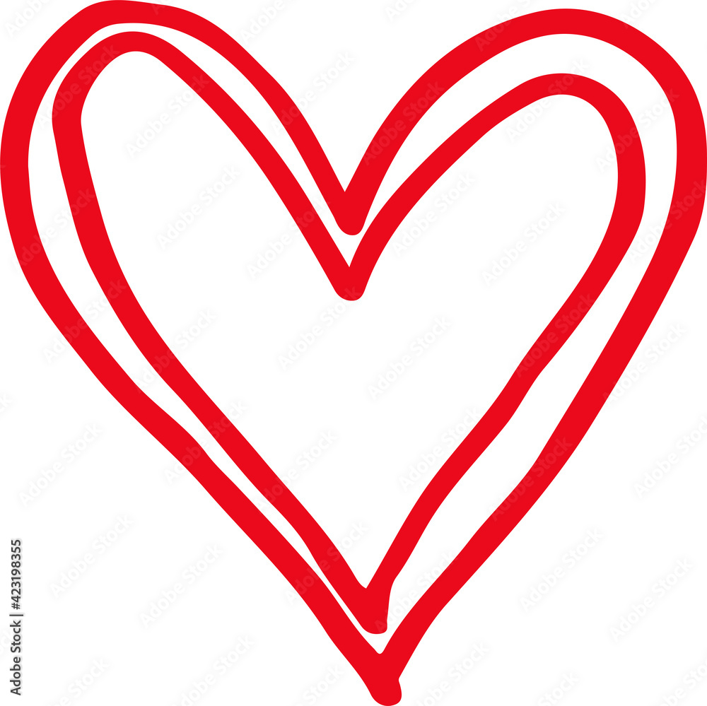 Hand drawn heart sign design Hand drawn heart sign design