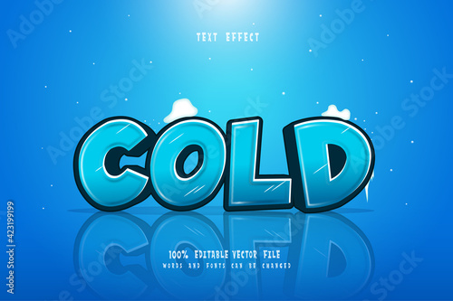 Cold cartoon style text effect.