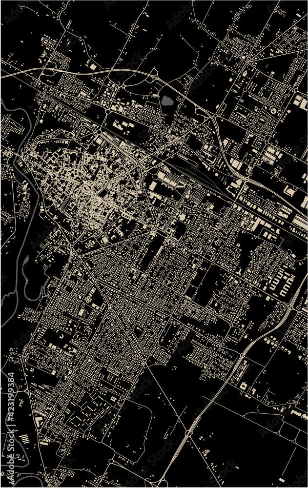 map of the city of Forli, Italy