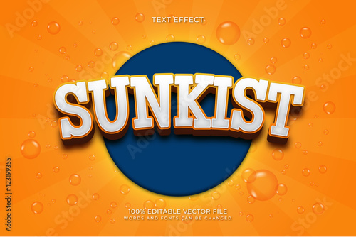 Sunkist text effect style photo