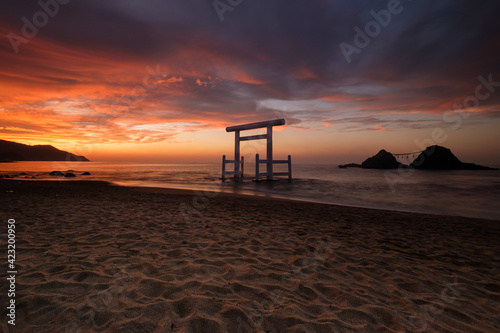 A shrine in the sea at Itoshima Beach