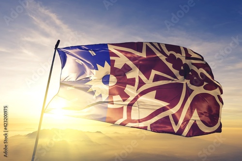 Norman of Oklahoma of United States flag waving on the top