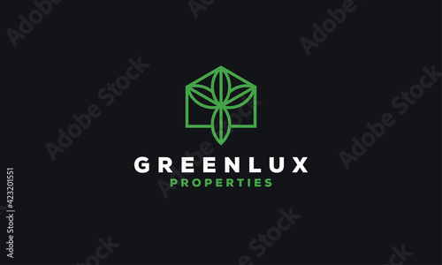 eco house home treehouse mortgage real estate logo vector