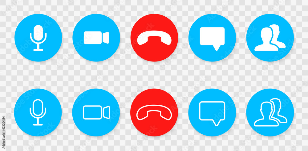 Fototapeta premium Video cal icon set for template online video