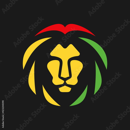 Lion of judah. Reggae music vector photo