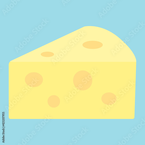 シンプルでかわいいチーズのイラスト フラットデザイン