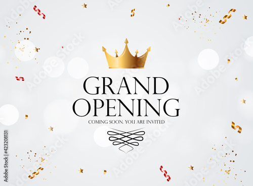 Grand Opening Luxury Invitation Banner Background. Vector Illustration