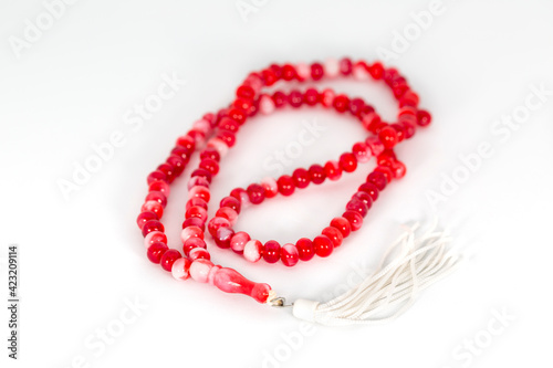 prayer beads isolated on white background