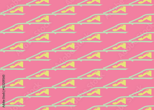 Vector texture background, seamless pattern. Hand drawn, pink, green, yellow colors.