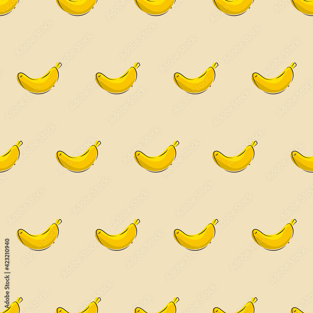 Bananas Pattern. Yellow Wallpaper Bananas Pattern.