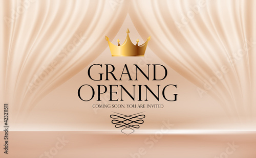 Grand Opening Luxury Invitation Banner Background. Vector Illustration