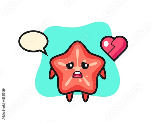 starfish cartoon illustration is broken heart