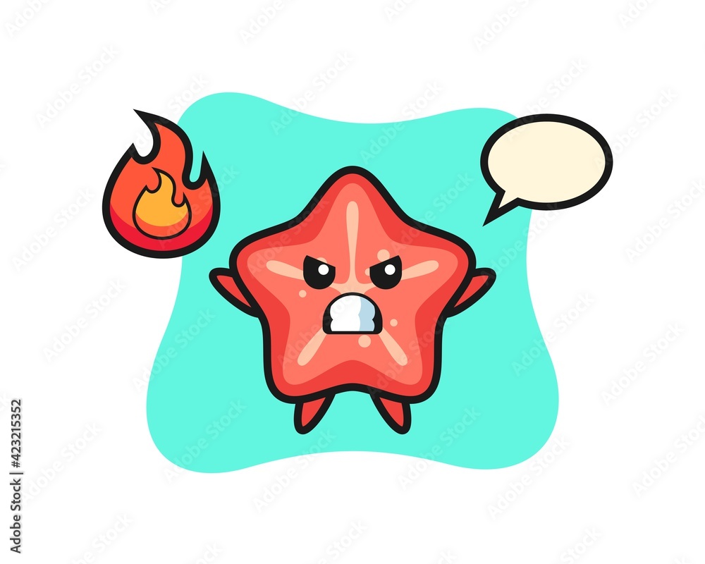 Obraz premium starfish character cartoon with angry gesture