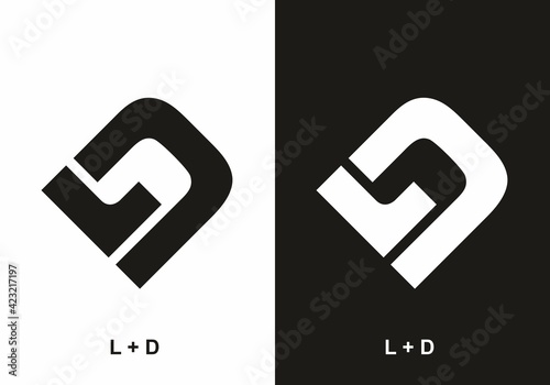 LD initial letter black and white photo