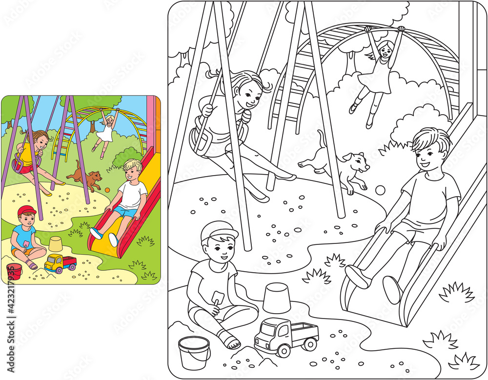Children's playground_coloring pages