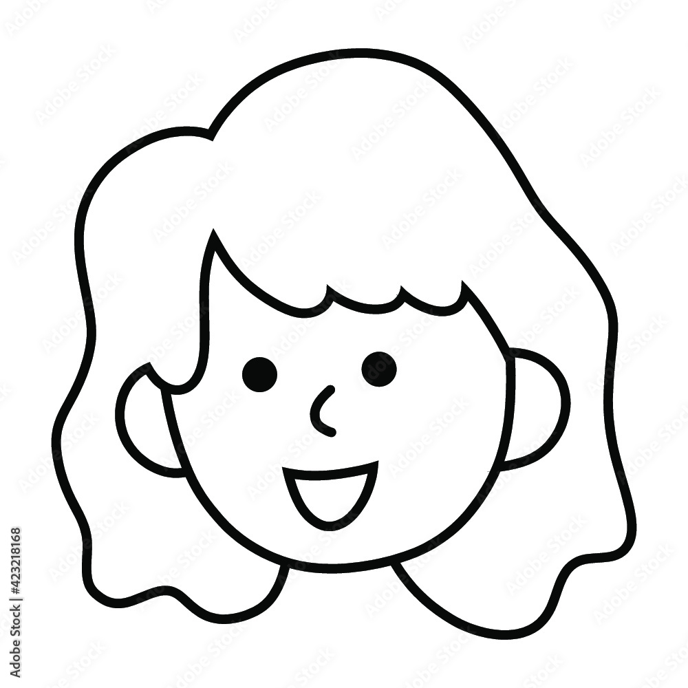 Cartoon female person Icon. avatar woman girl vector Cartoon female person Icon. avatar woman girl vector